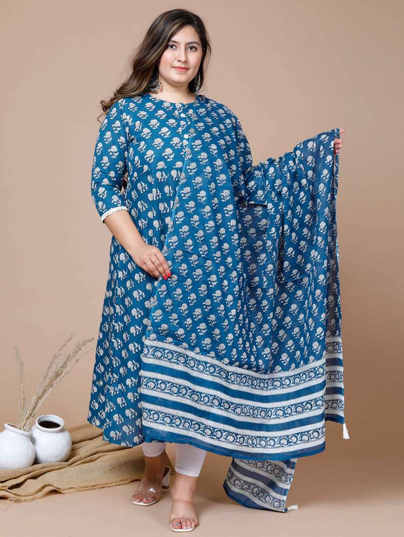 blue kurta dupatta set
