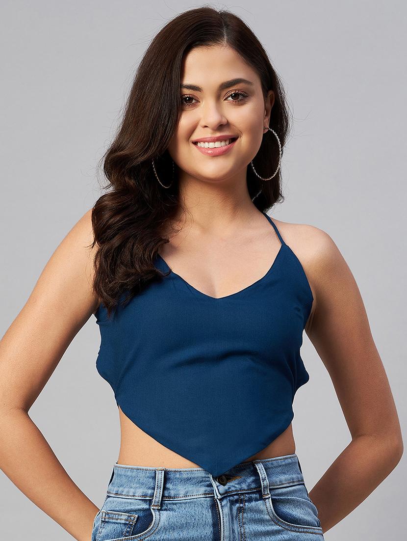 women's crop shoulder strap top - 19070530 - Zoom Image - 0