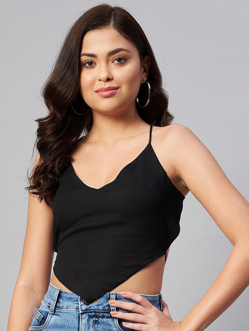 women backless shoulder strap top
