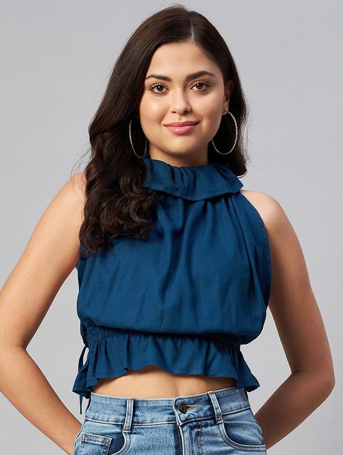 women's crop high neck top - 19070539 -  Standard Image - 0