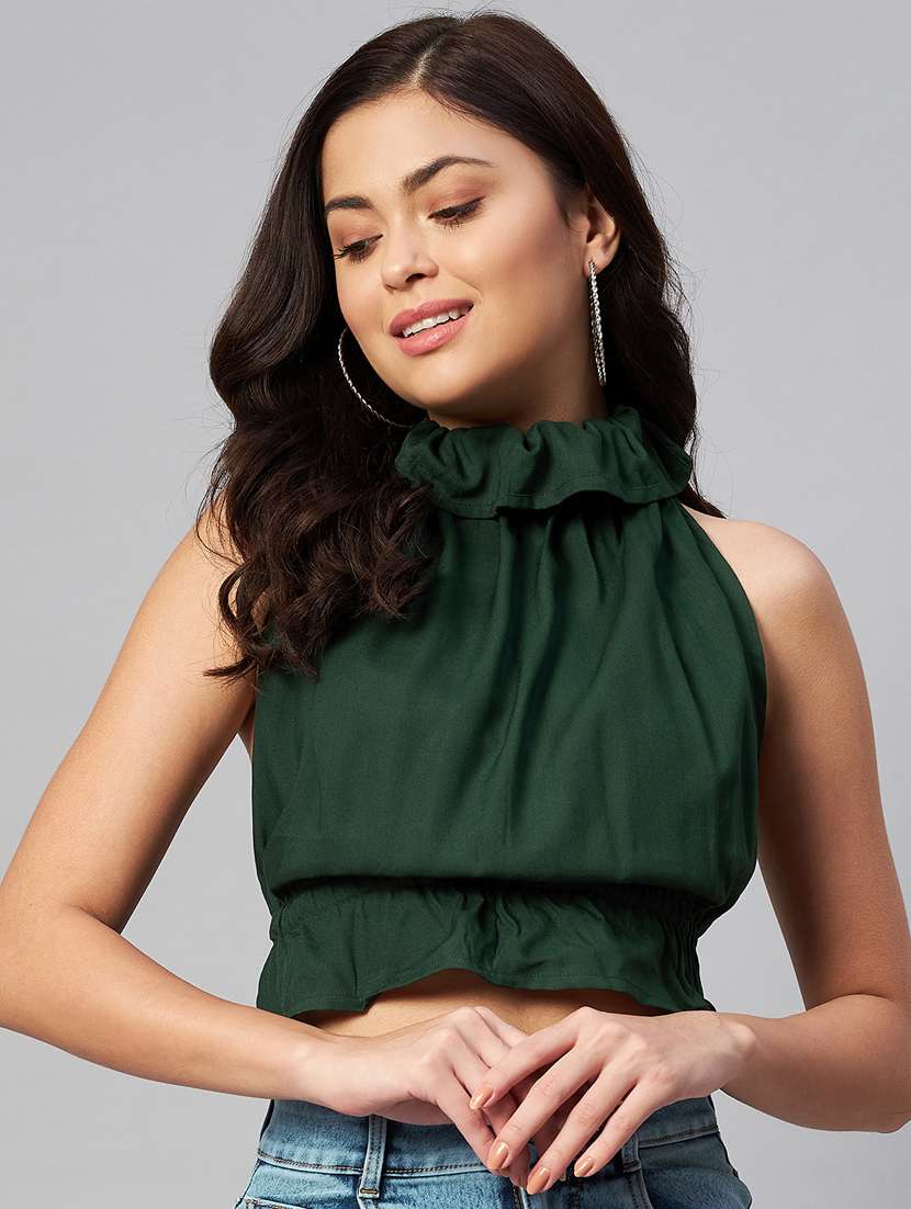 women's crop high neck top - 19077684 - Zoom Image - 0