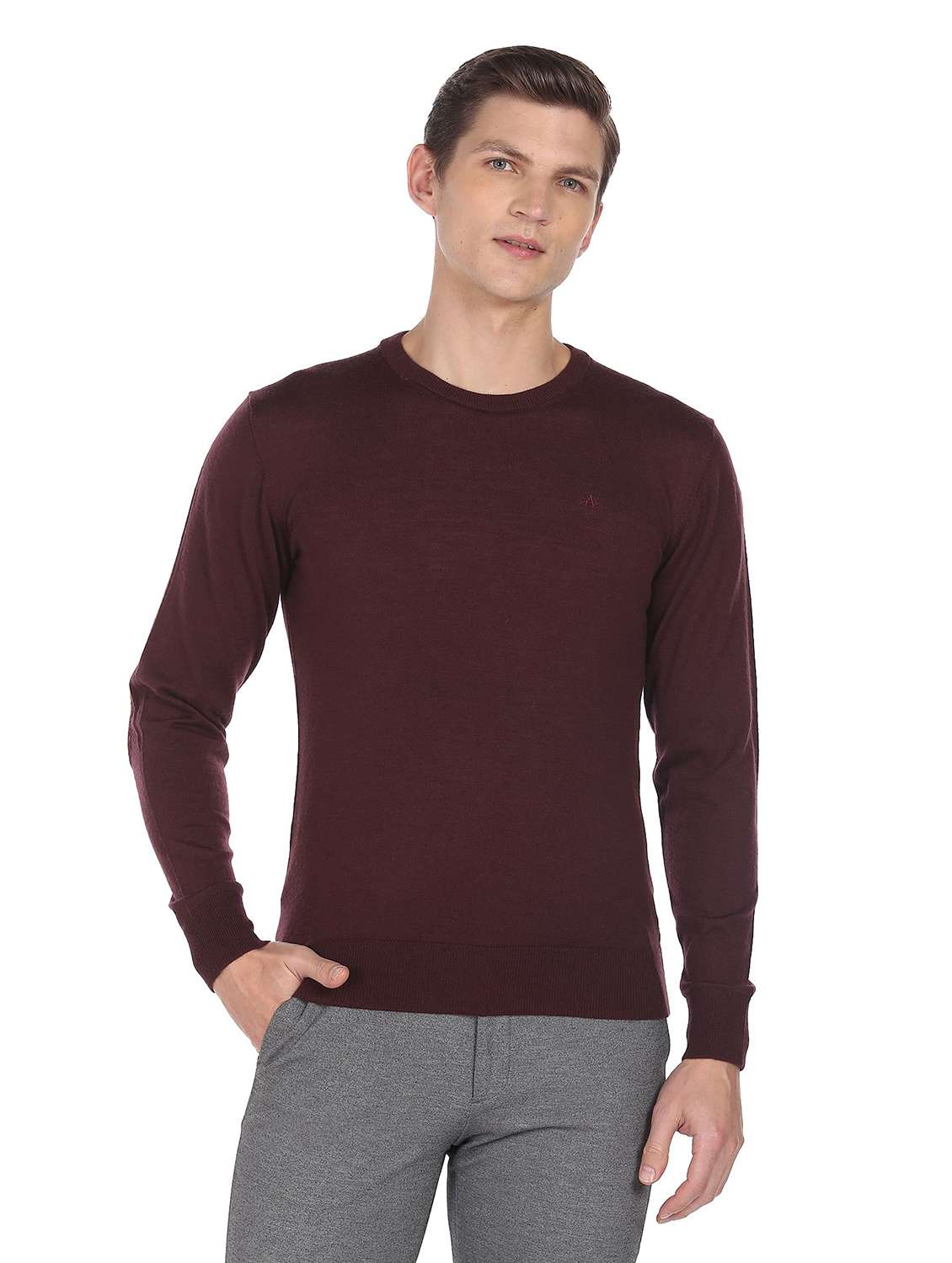 mens solid pullover