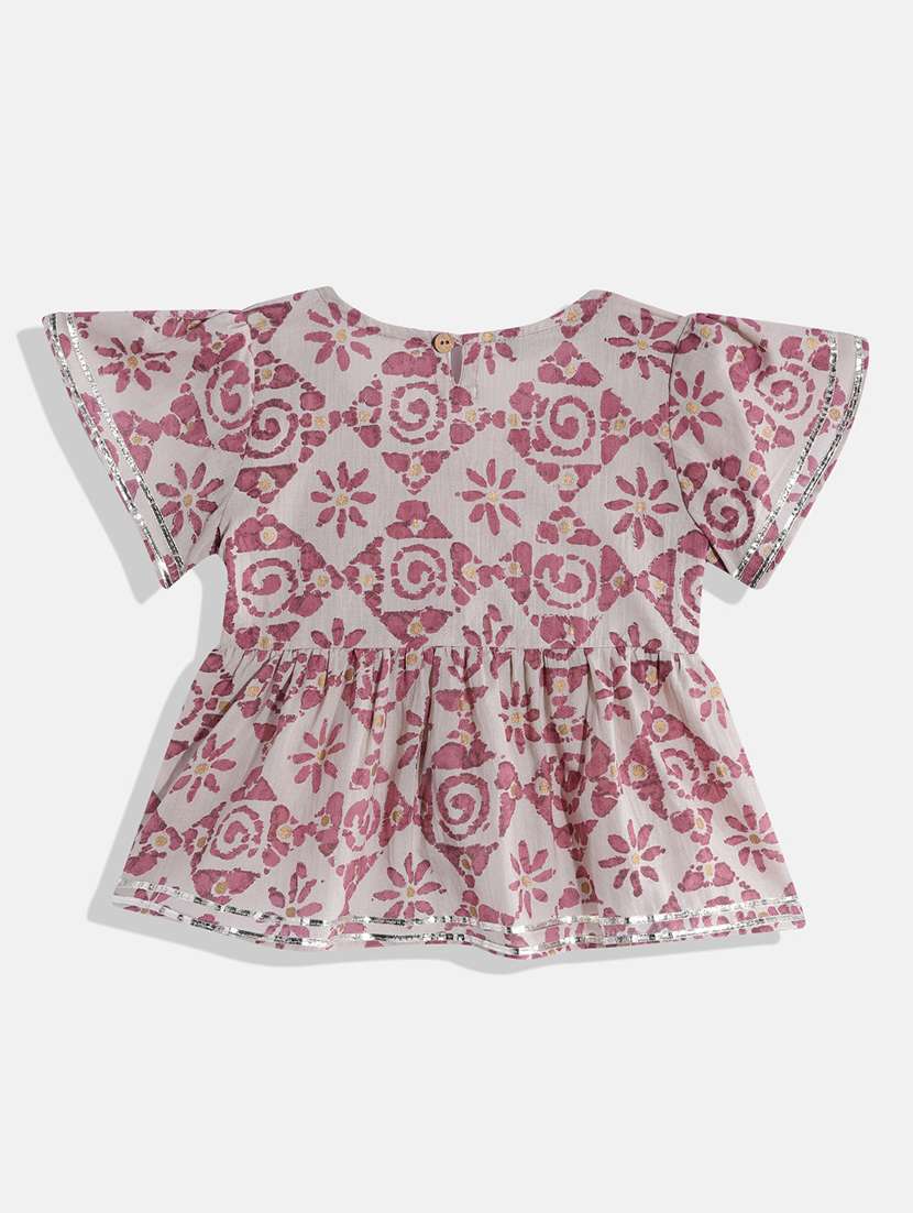 girls round neck printed kurta sharara set - 19081871 - Standard Image - 1
