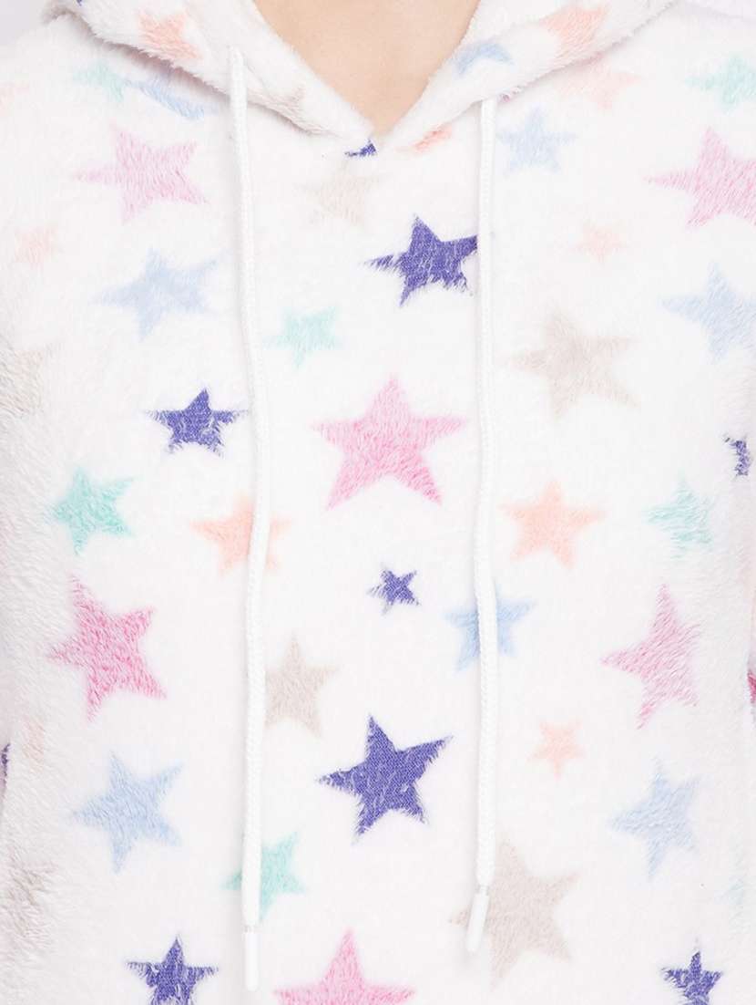 white coloured printed sweatshirt - 19082159 -  Standard Image - 4