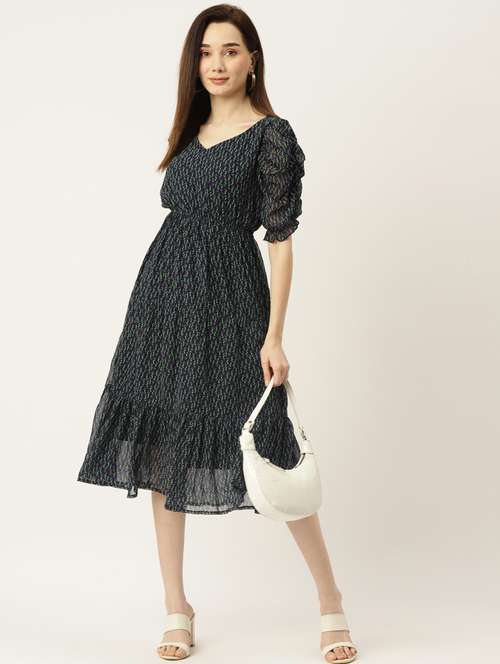 women's tiered dress printed dress - 19082422 -  Standard Image - 0