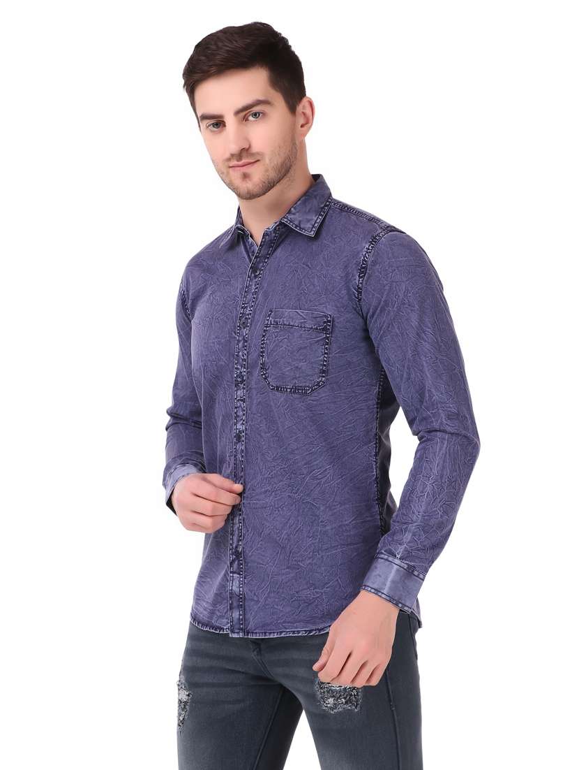 mens solid casual shirt - 19082424 -  Standard Image - 1