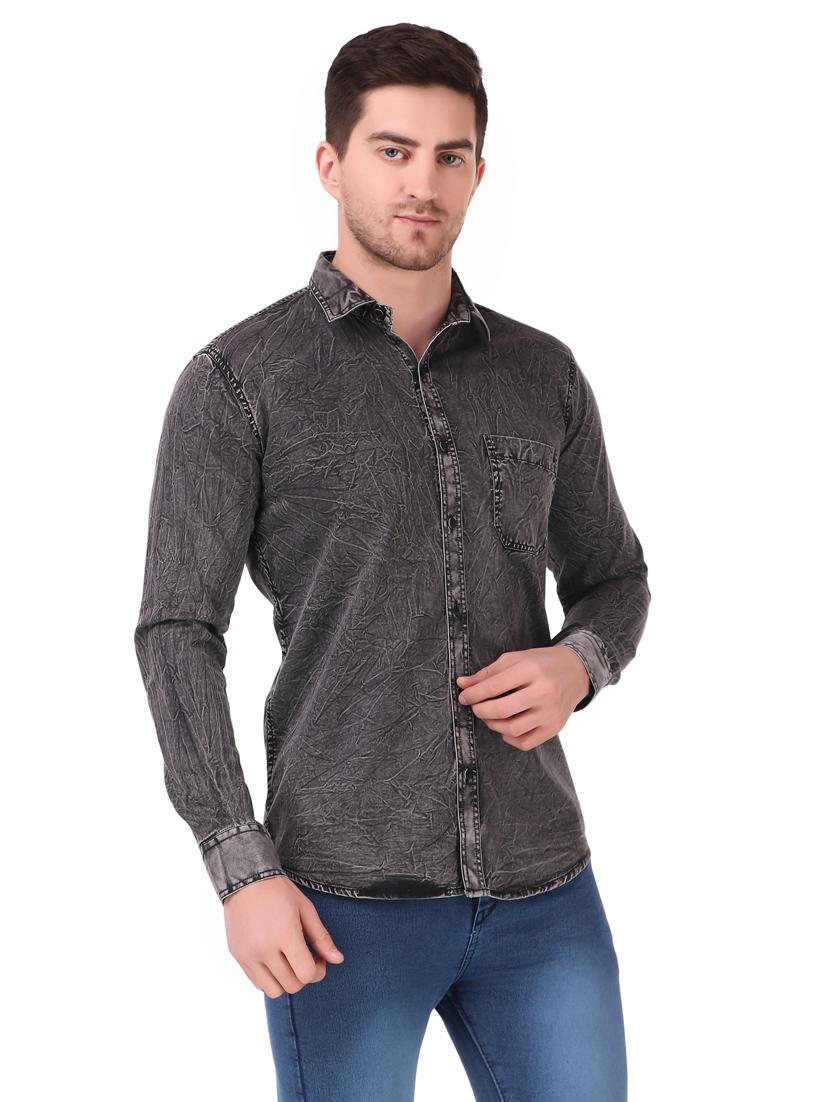 mens self design casual shirt - 19082425 - Standard Image - 1