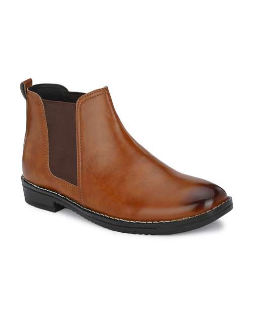 Men Brown Slip On Boots