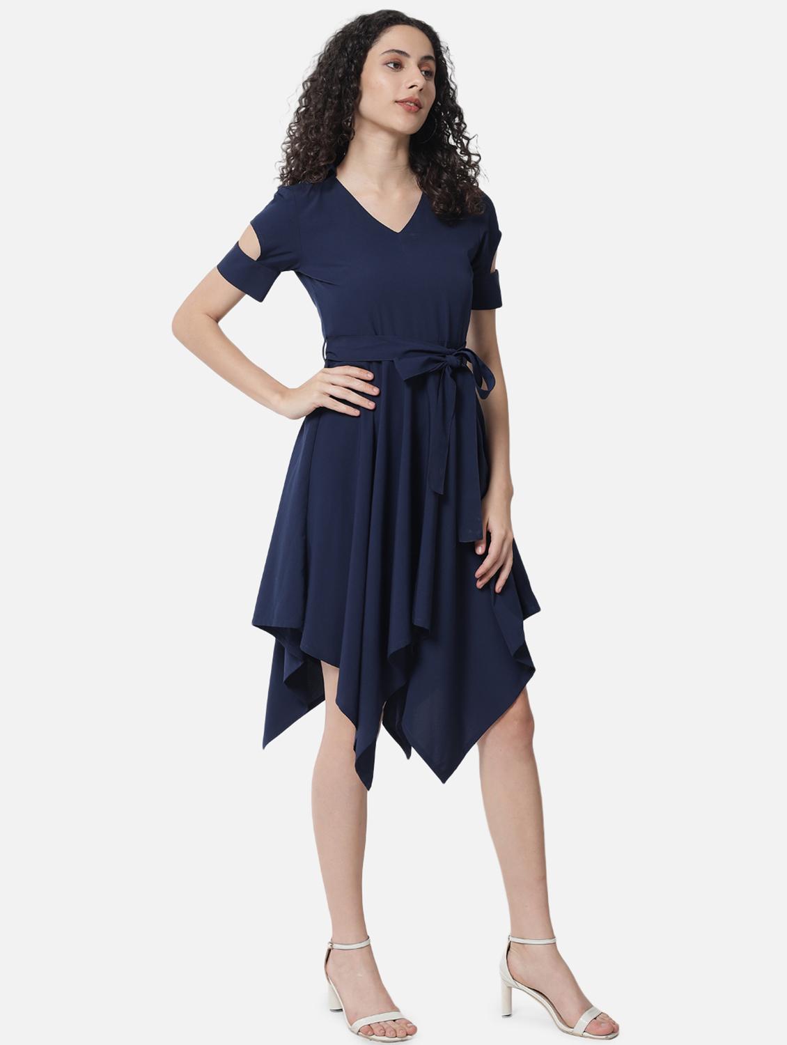 women's asymmetric solid dress - 19082704 -  Standard Image - 1