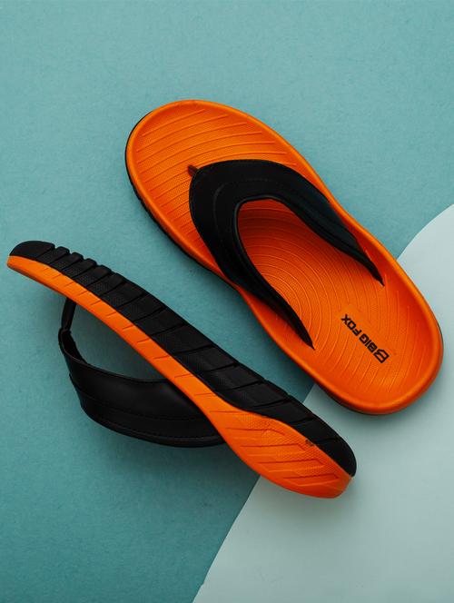 orange pu slip on slippers - 19082724 - Standard Image - 0