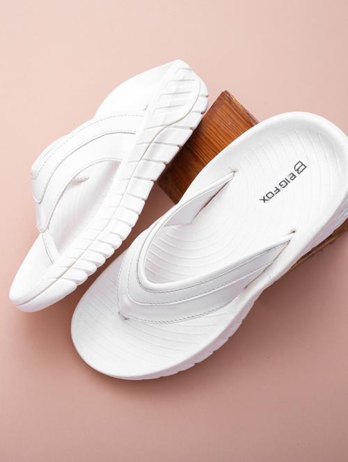 white pu slip on slippers - 19082727 -  Standard Image - 0