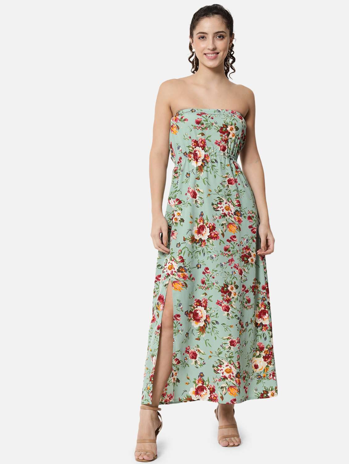 women's tube floral dress - 19082819 - Standard Image - 4