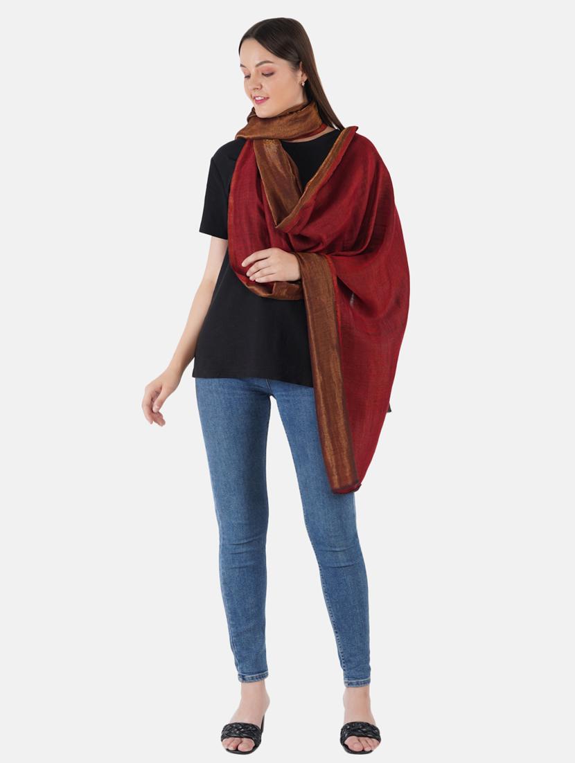 women's zari stole - 19082846 -  Standard Image - 1