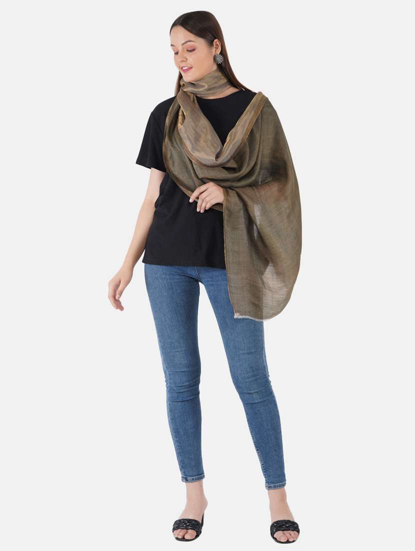 women's solid print stole - 19082849 -  Standard Image - 1