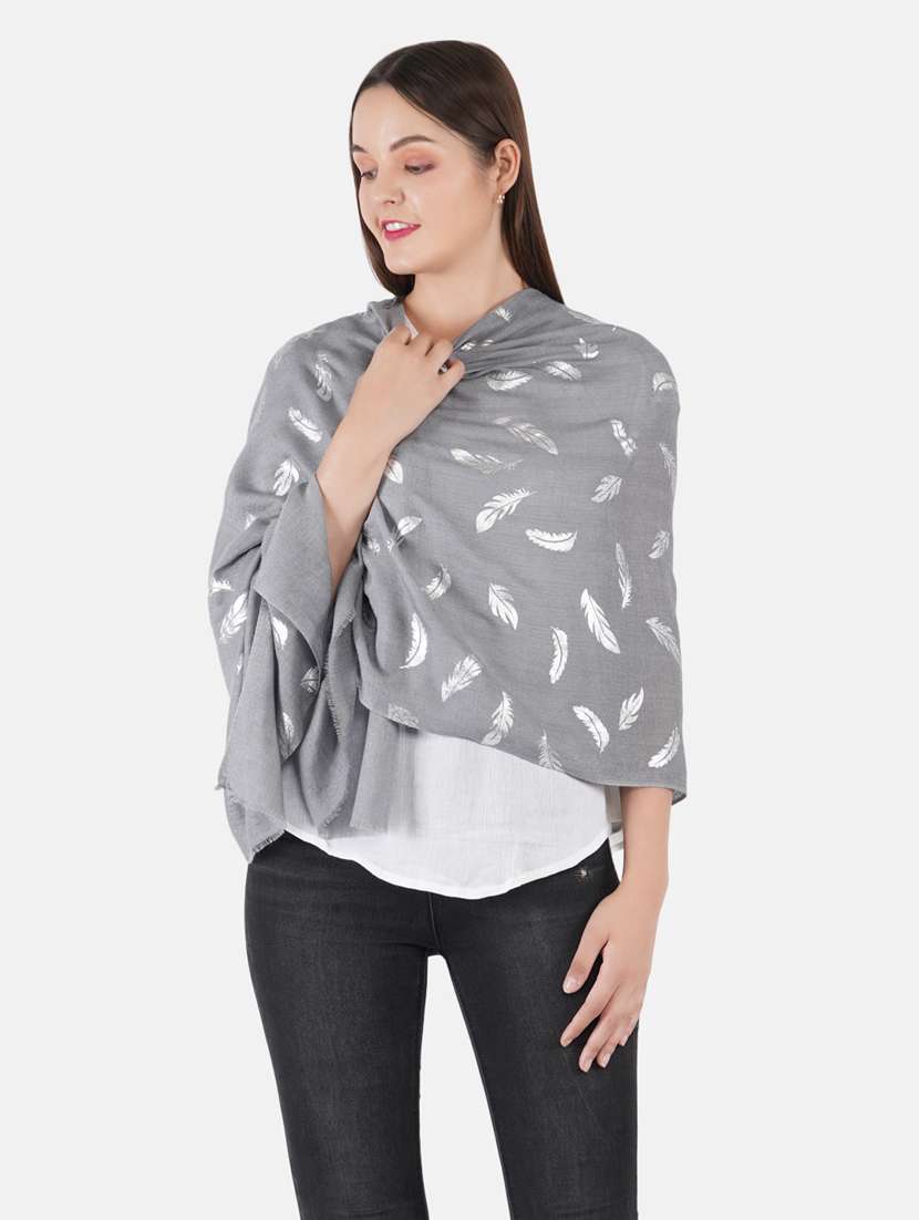 women's foil print print stole - 19082860 -  Standard Image - 1
