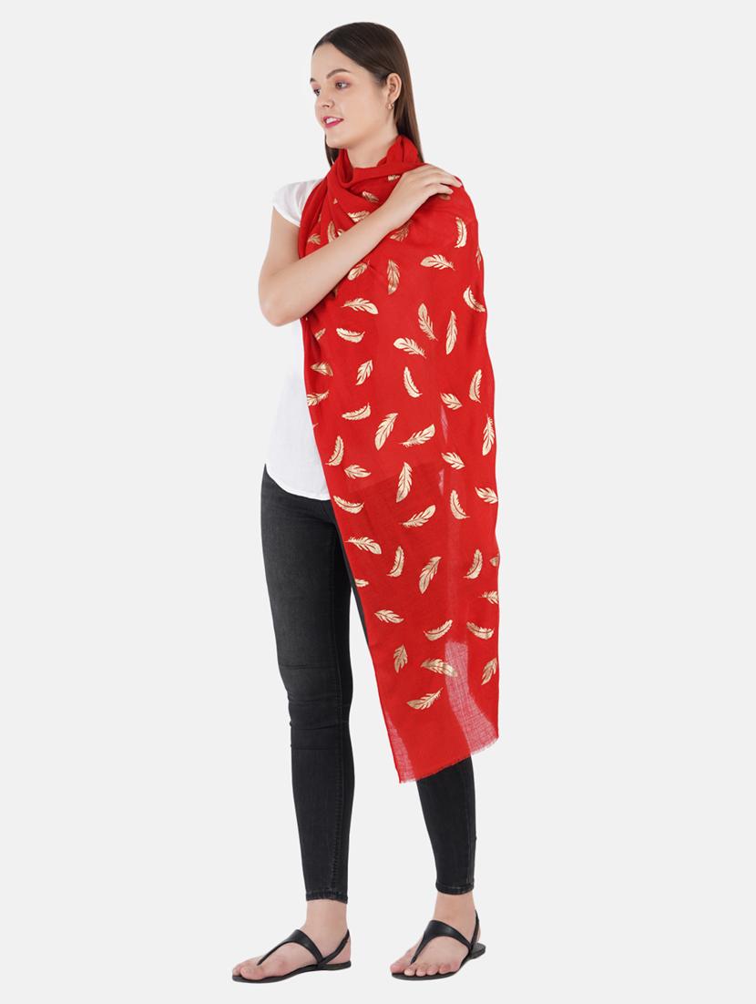women's foil print print stole - 19082861 - Standard Image - 1