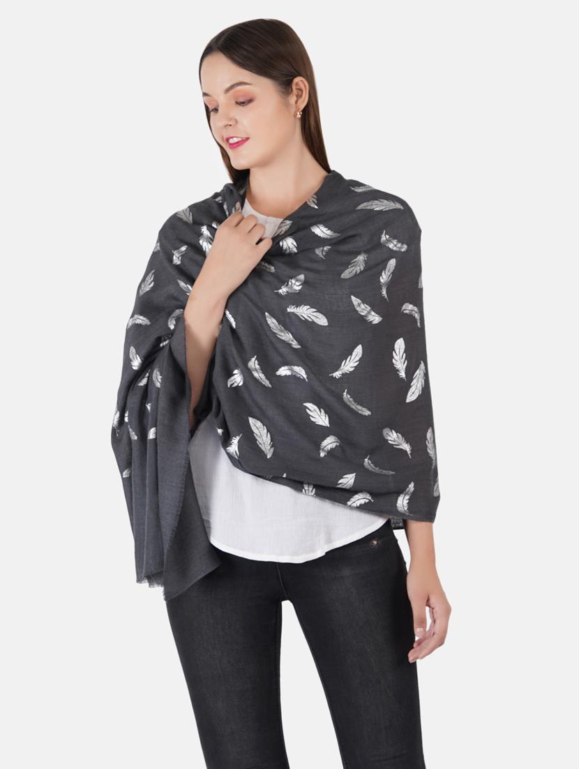 women's foil print print stole - 19082862 - Standard Image - 1