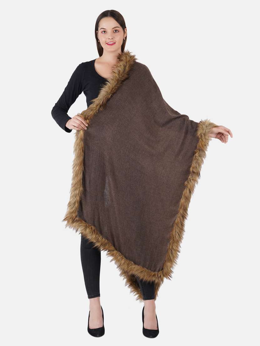 women's solid print stole