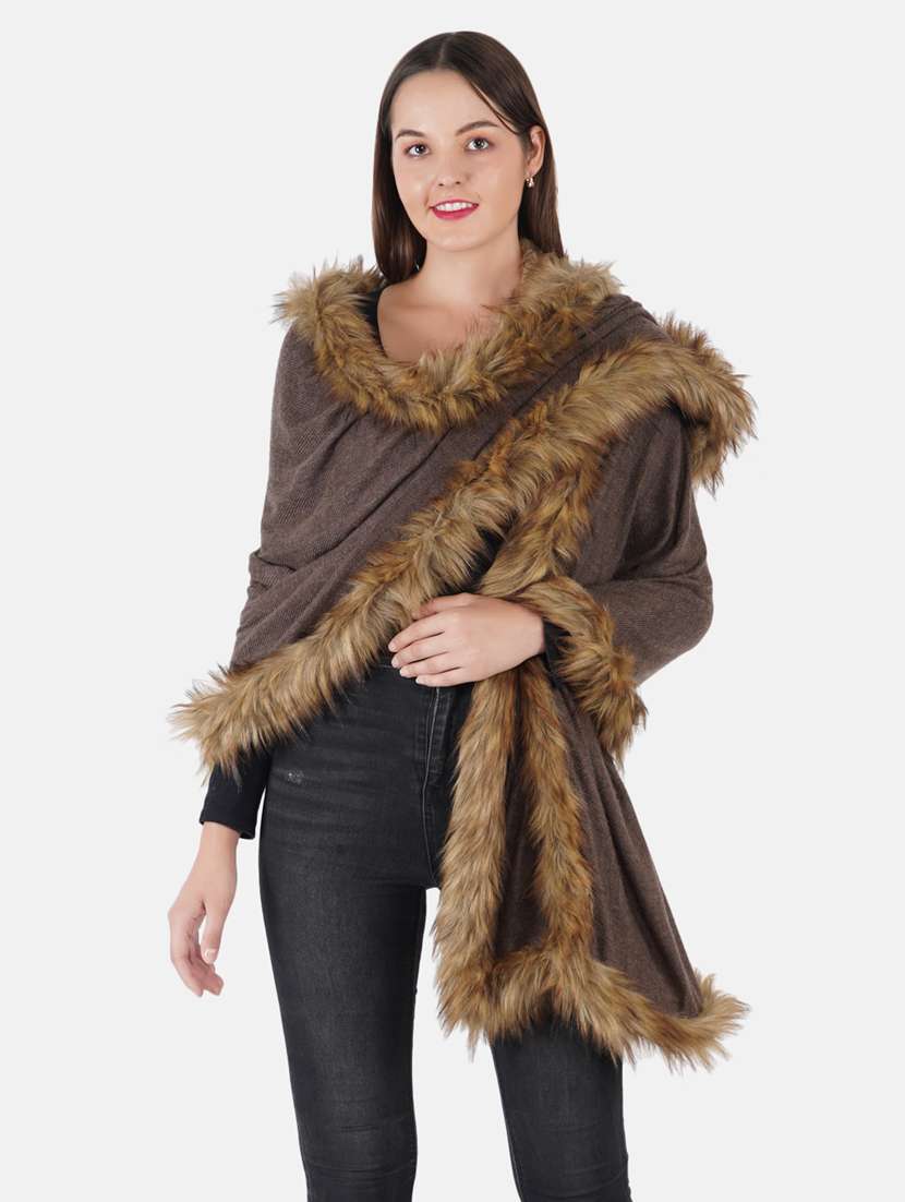 women's solid print stole - 19082864 -  Standard Image - 4