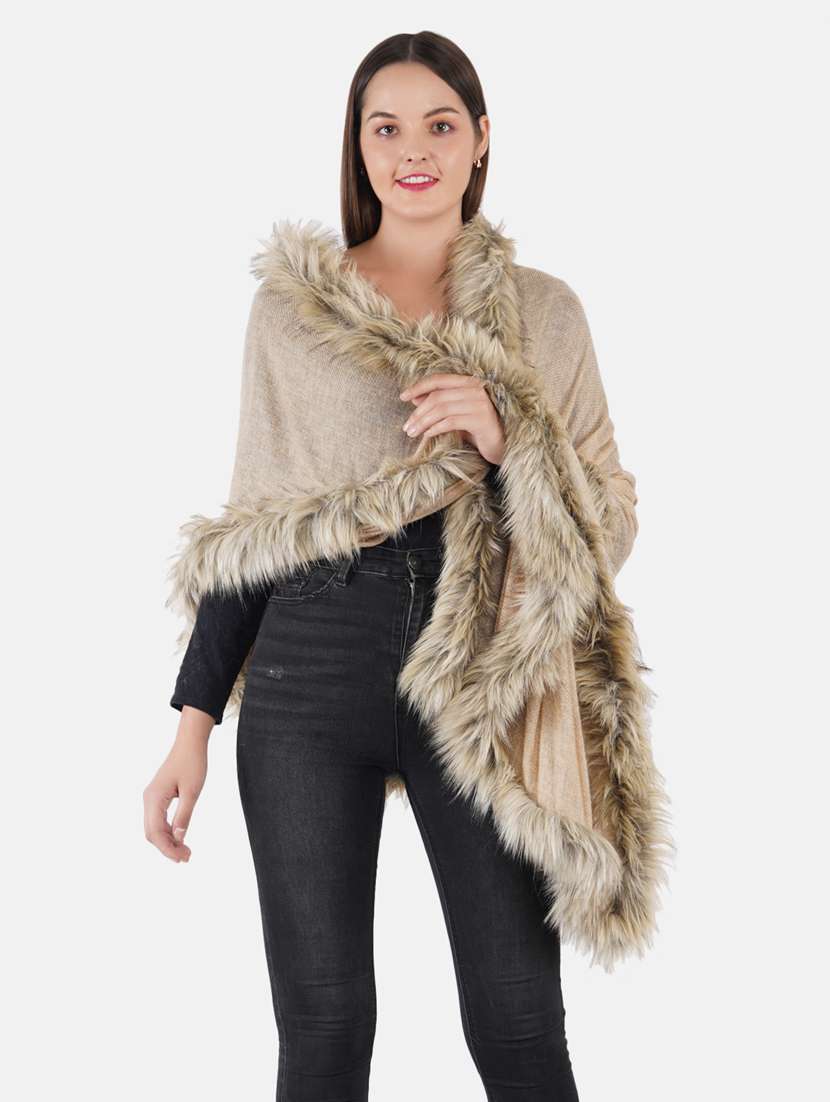 women's solid print stole - 19082866 -  Standard Image - 4