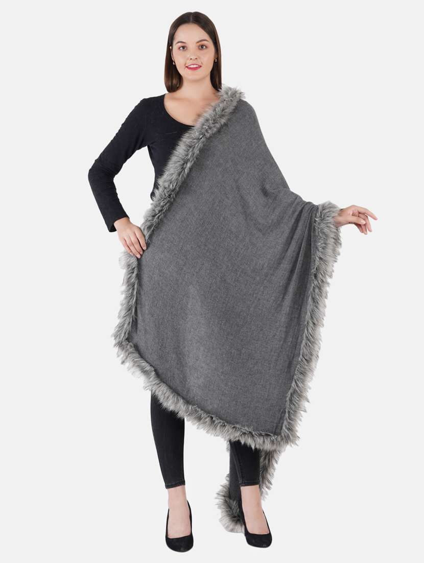 women's solid print stole