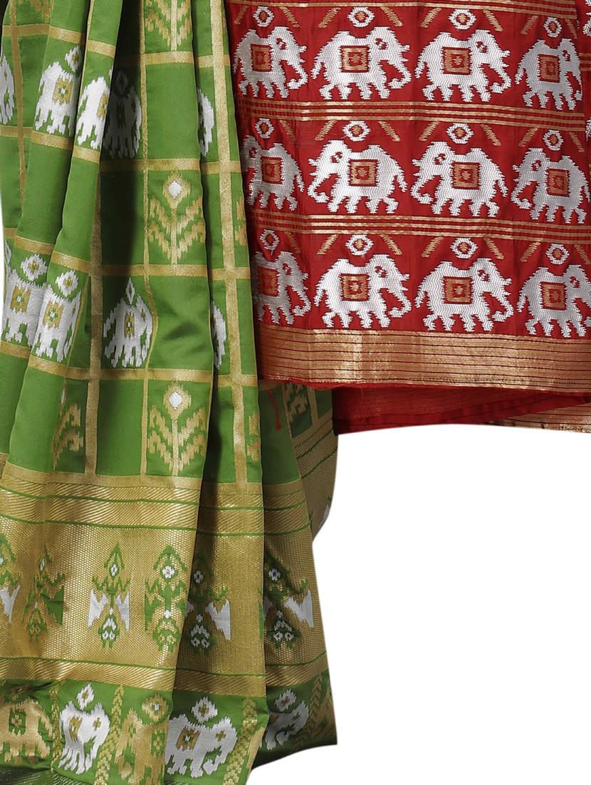 green georgette  set saree - 19083006 -  Standard Image - 1