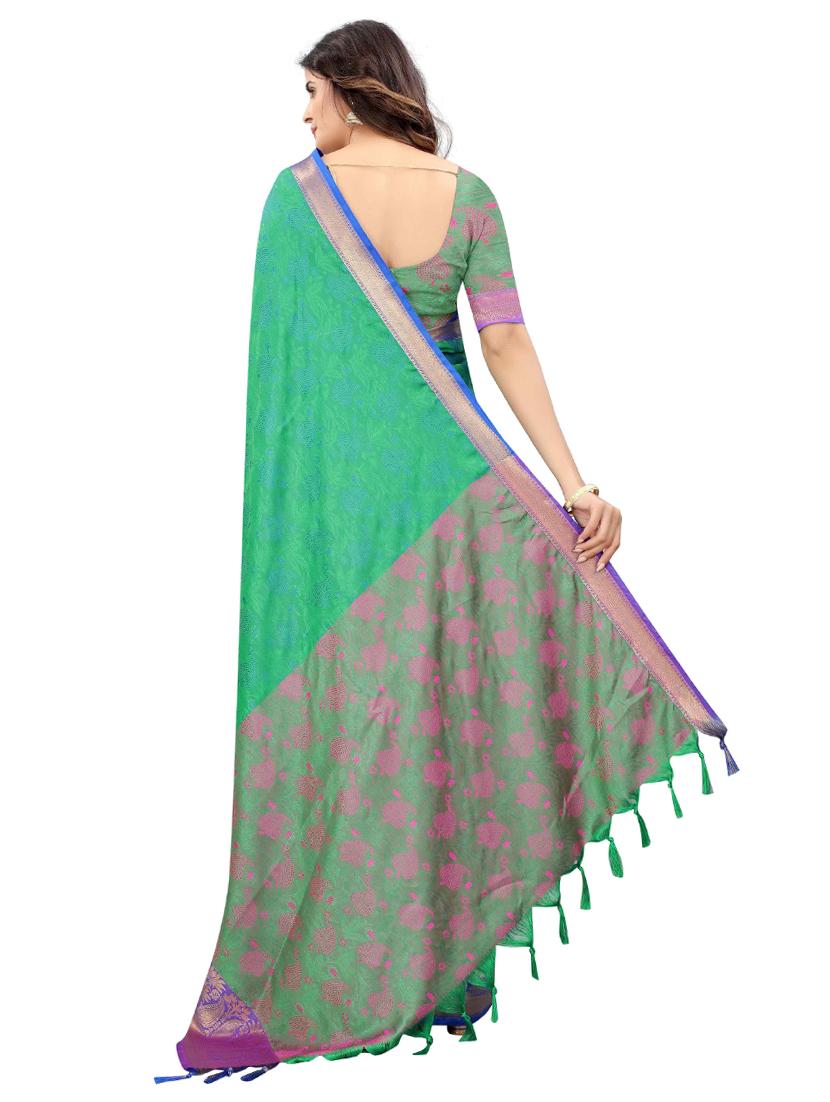 self design woven saree with blouse - 19083061 - Standard Image - 1
