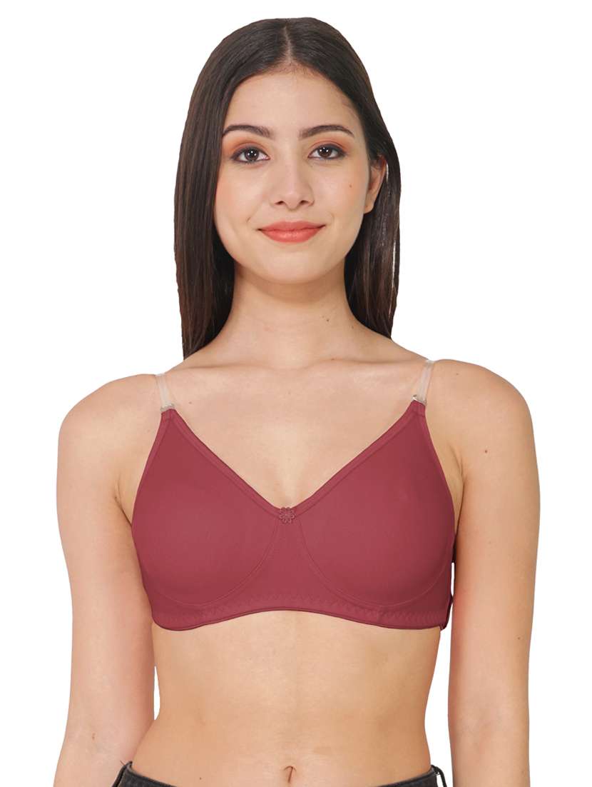brown solid backless bra