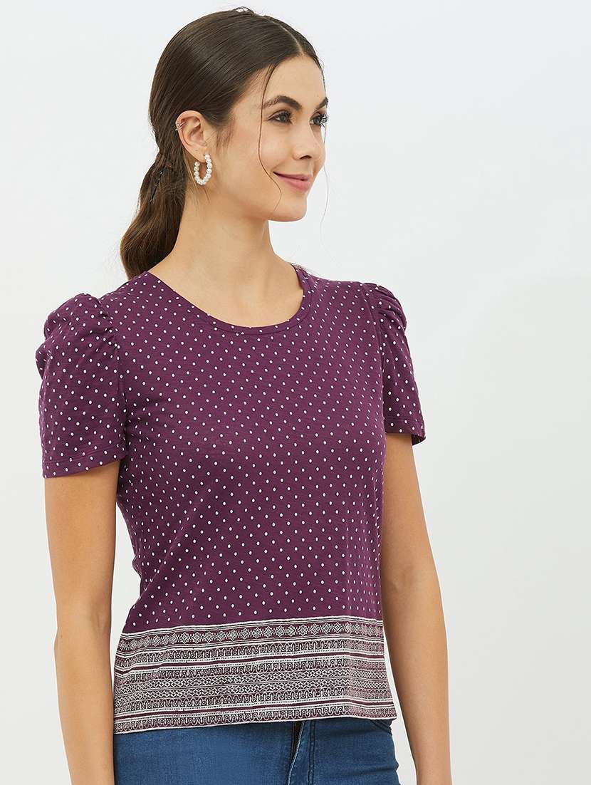 purple cotton regular tee - 19083717 -  Standard Image - 1