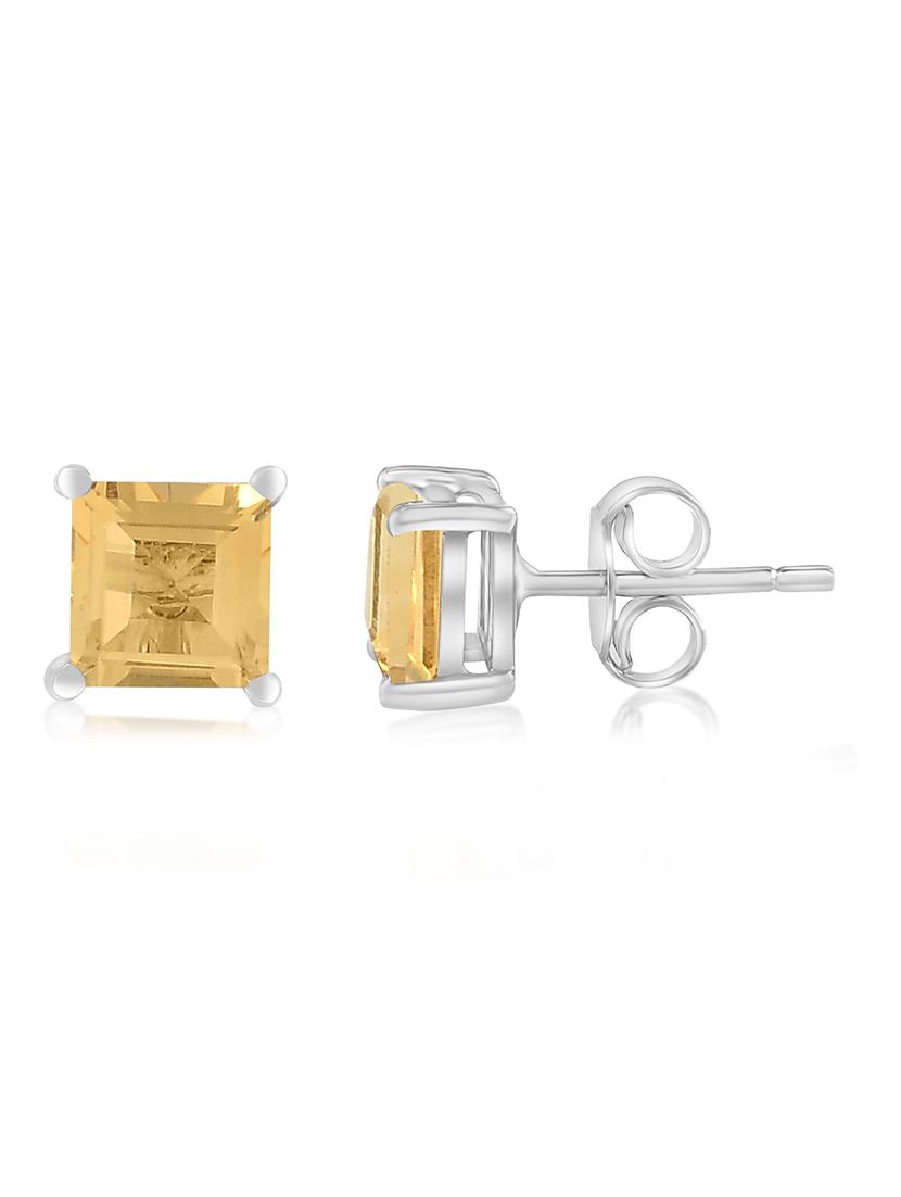 yellow stoned stud earring - 19085229 - Standard Image - 1