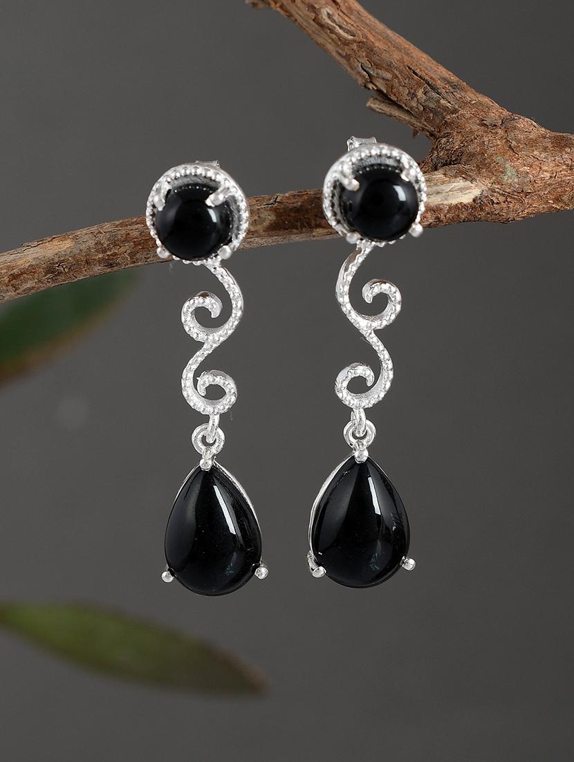 black stoned drop earring  - 19085230 -  Zoom Image - 0