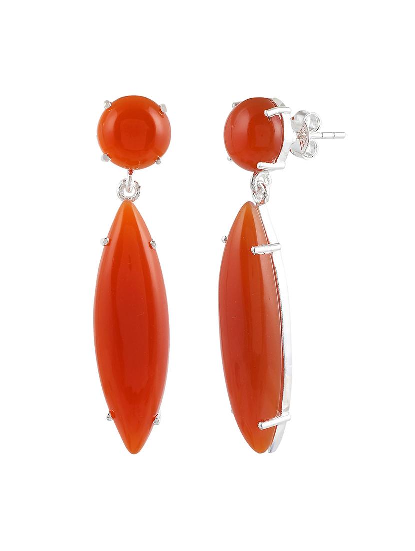  red silver plated drop earring - 19085237 -  Standard Image - 1