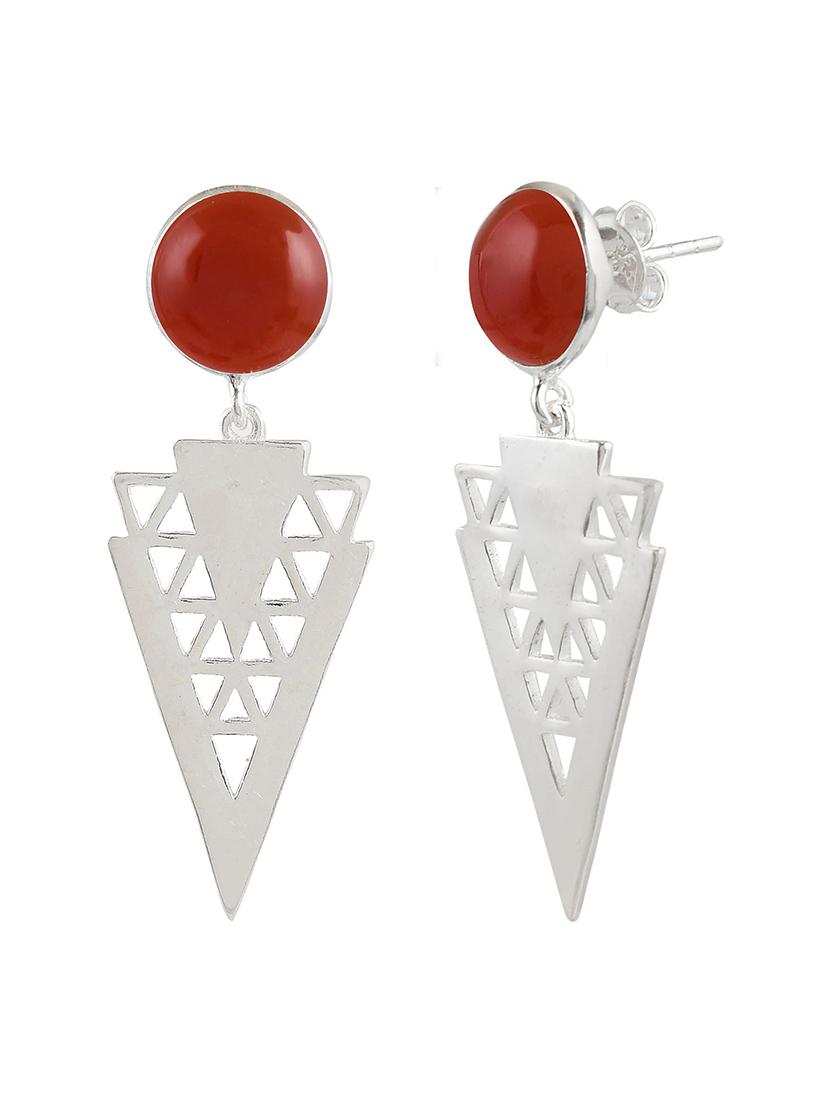 silver plated drop earring - 19085240 - Standard Image - 1