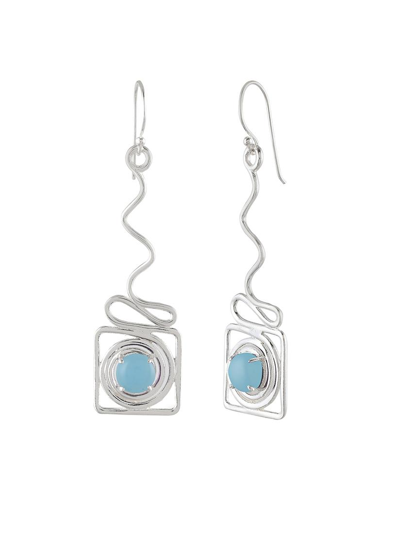 silver plated dangle earring - 19085242 -  Standard Image - 1