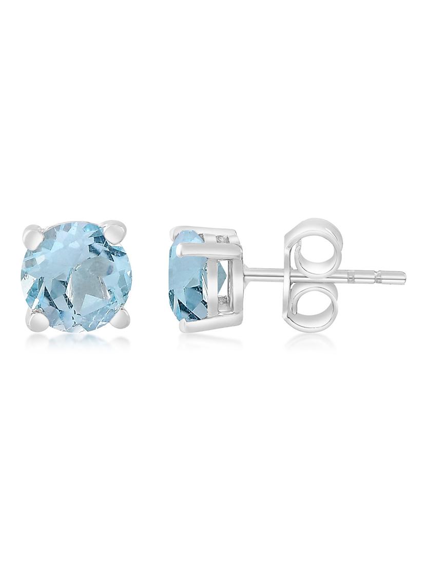 blue silver plated drop earring - 19085246 - Standard Image - 1