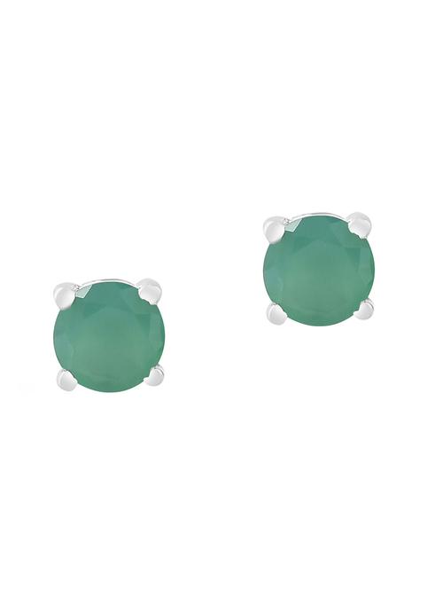 green silver plated drop earring - 19085249 -  Standard Image - 0