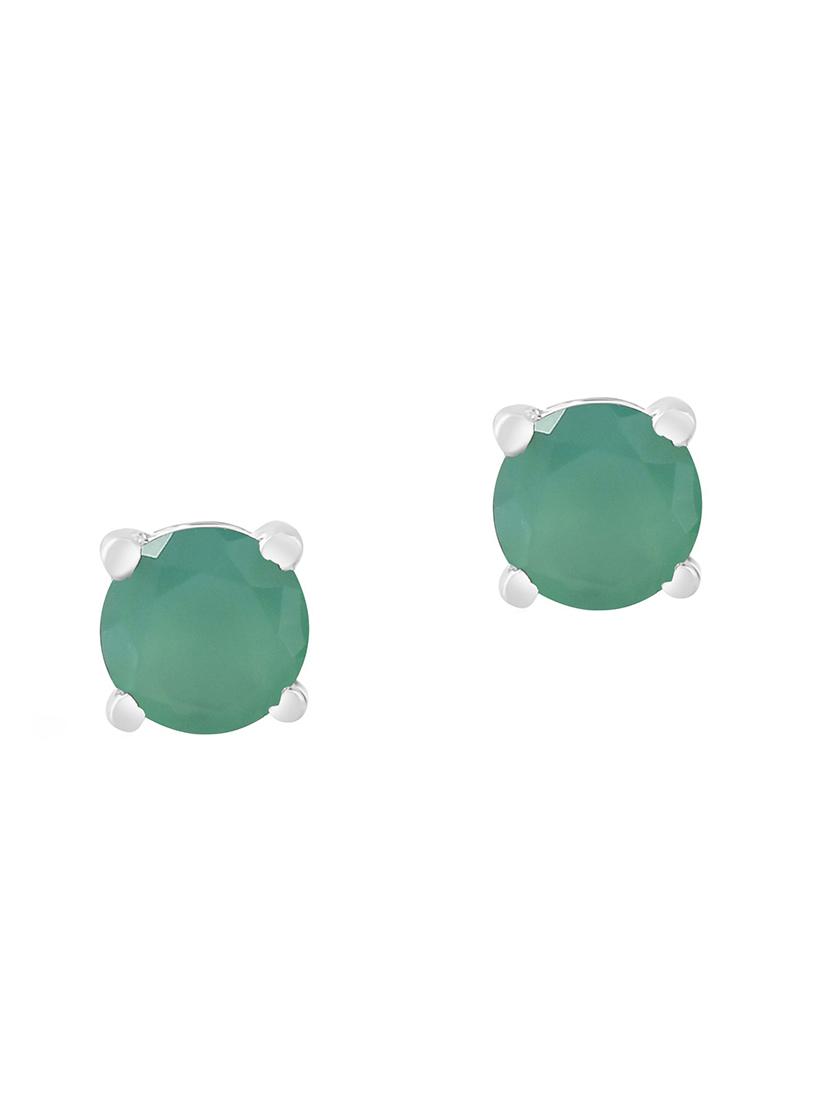 green silver plated drop earring - 19085249 -  Zoom Image - 0