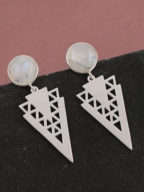 silver plated drop earring - 19085252 - Standard Image - 0
