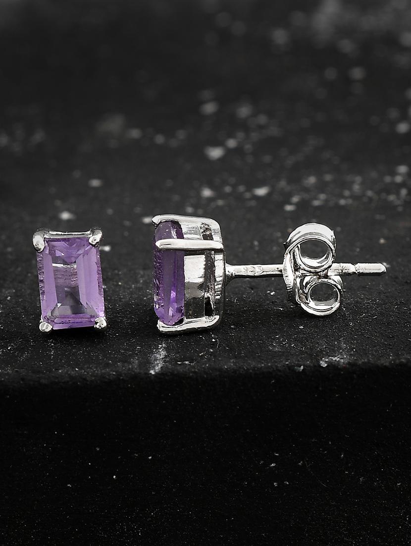purple silver plated drop earring - 19085258 - Zoom Image - 0