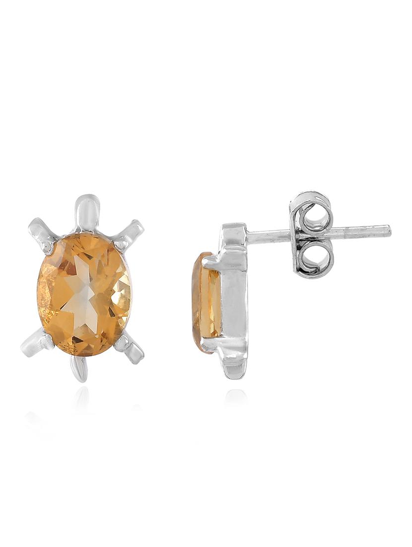 brown silver plated drop earring - 19085263 -  Standard Image - 1