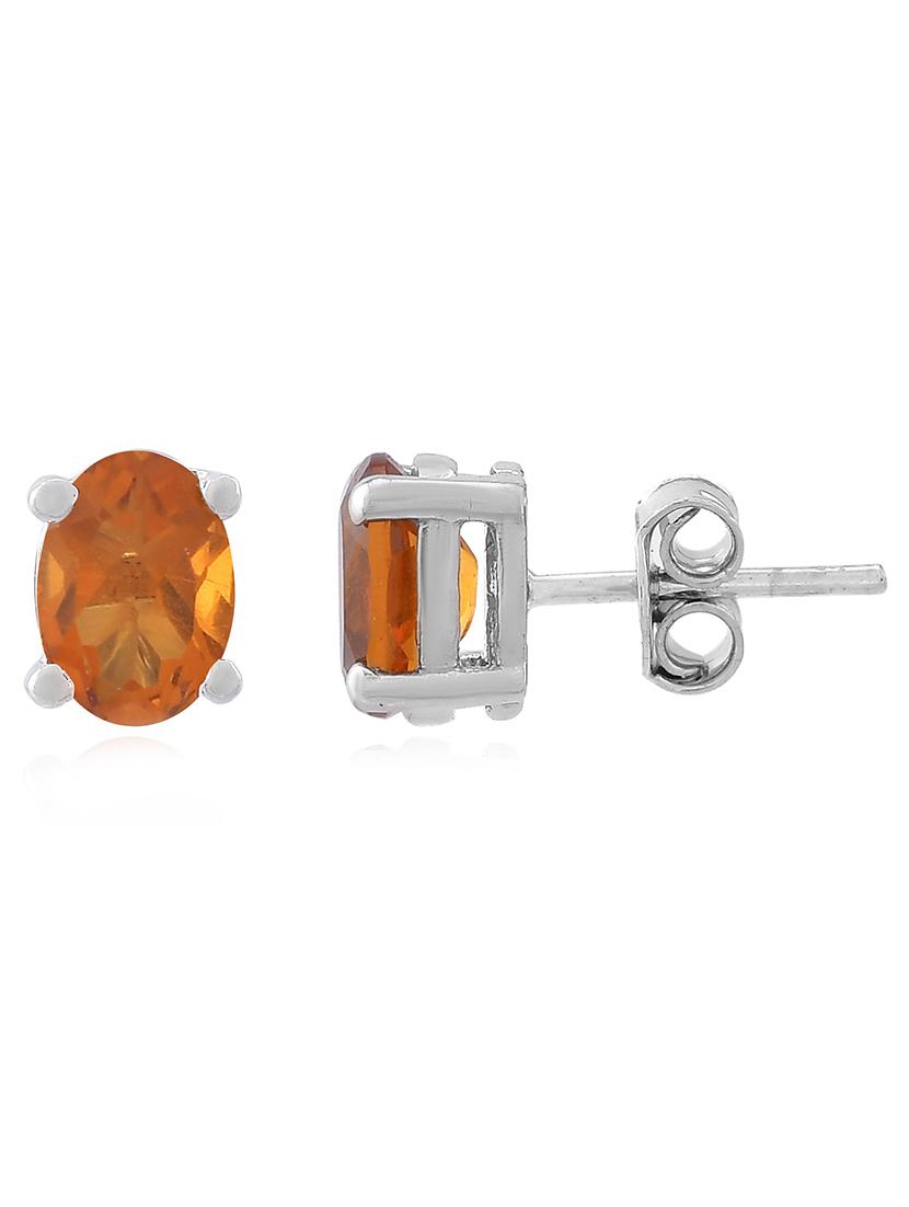 brown silver plated drop earring - 19085265 -  Standard Image - 1