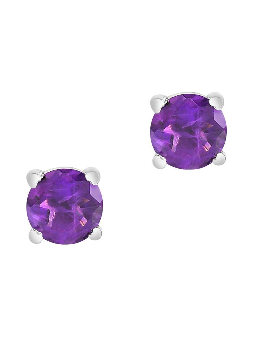 purple silver plated drop earring - 19085268 - Zoom Image - 0