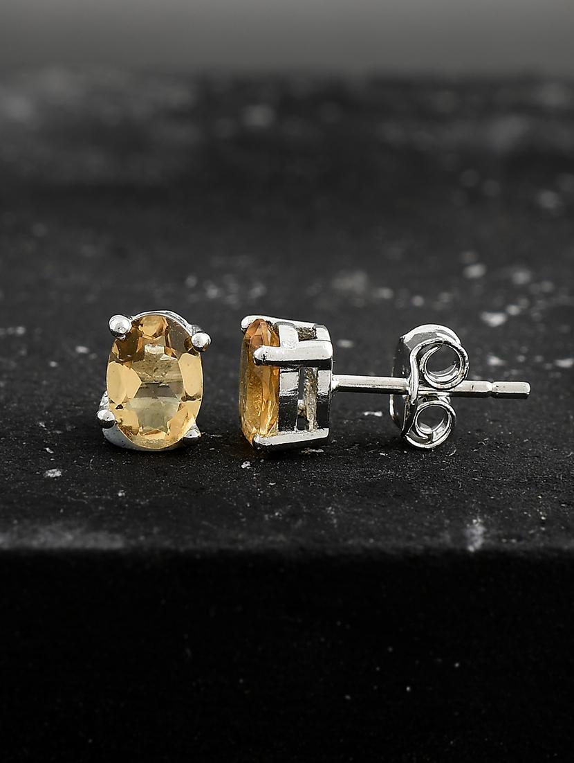 orange silver plated drop earring - 19085270 - Zoom Image - 0
