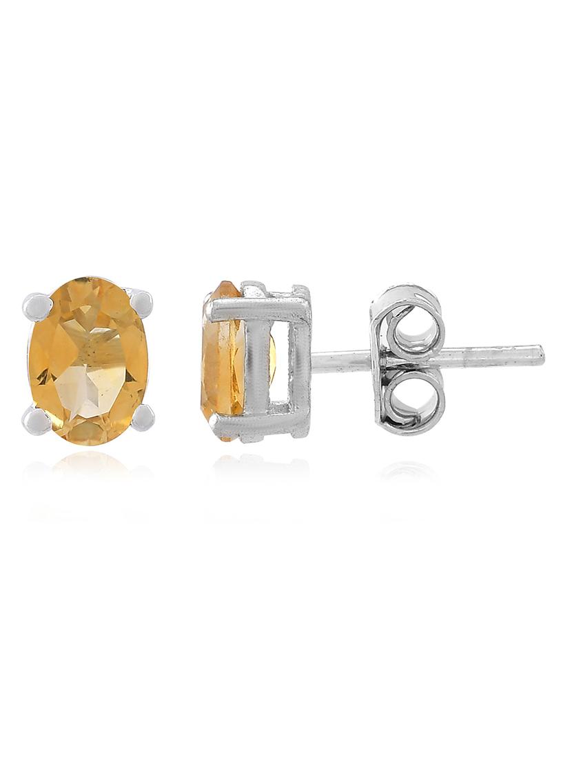 orange silver plated drop earring - 19085270 - Standard Image - 1