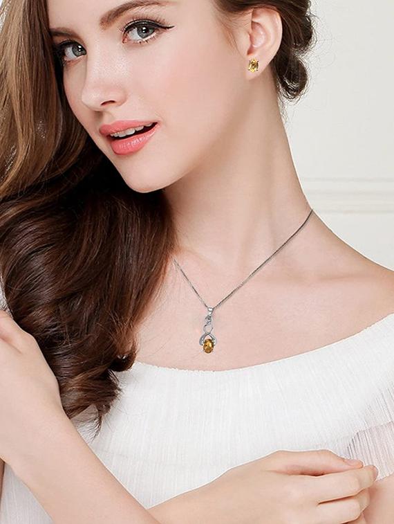 orange silver plated drop earring - 19085270 - Standard Image - 4