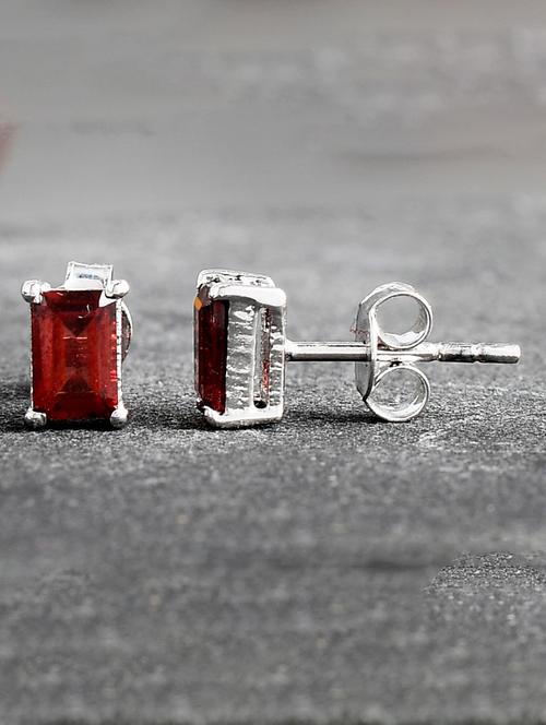 silver plated stud earring - 19085274 - Standard Image - 0