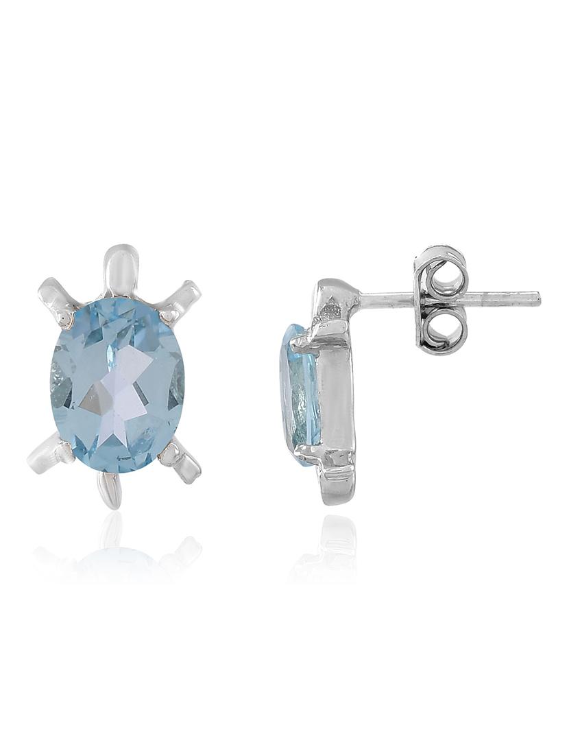 silver plated stud earring - 19085276 -  Standard Image - 1