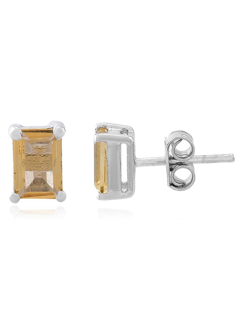 silver plated stud earring - 19085277 -  Standard Image - 1