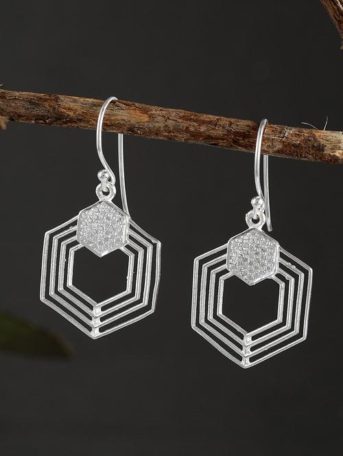 silver plated dangler earring - 19085279 - Standard Image - 0