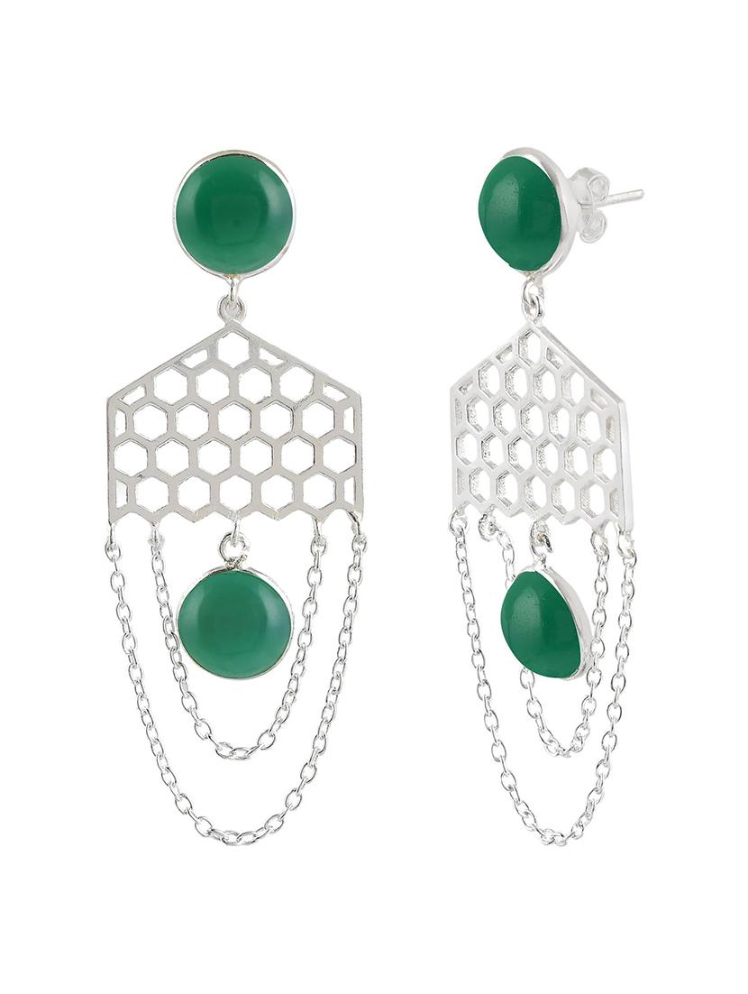silver plated dangler earring - 19085285 - Standard Image - 1